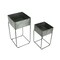 Set of 2 Galvanized Zinc Finish Square Metal Planters On Stands